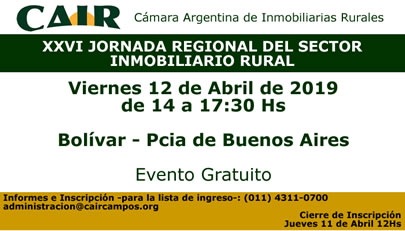 XXVI Jornada Regional: 12 de Abril 2019 BOLIVAR Buenos Aires
