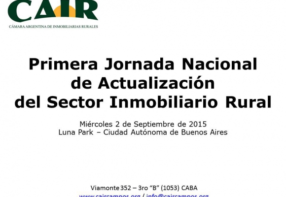 Jornada de Actualización CAIR 2015 – Miércoles 2 de Septiembre – Luna Park